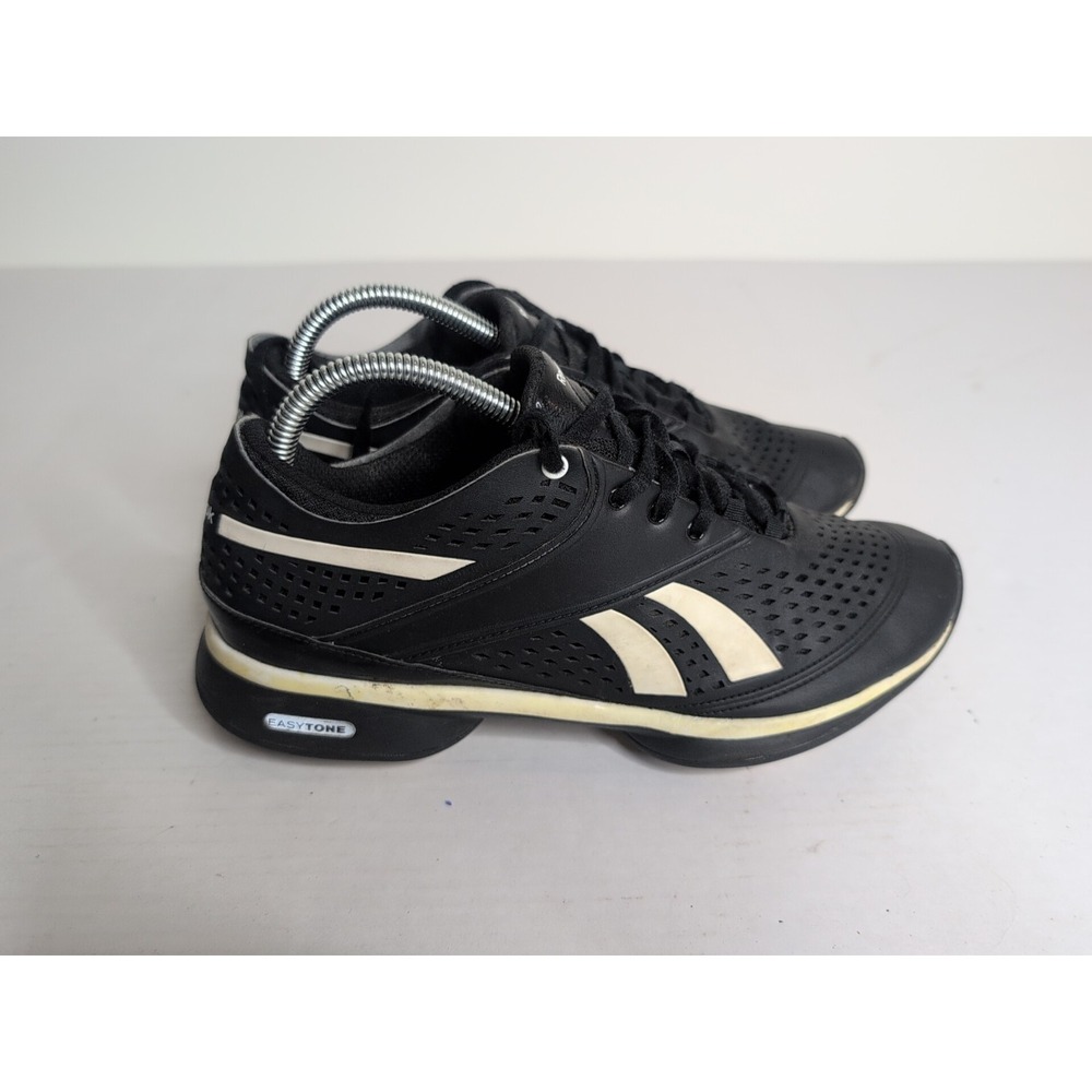 Reebok Women's EasyTone SmoothFit Walking Shoes – Black/ White, Size 9 - Picture 3 of 5